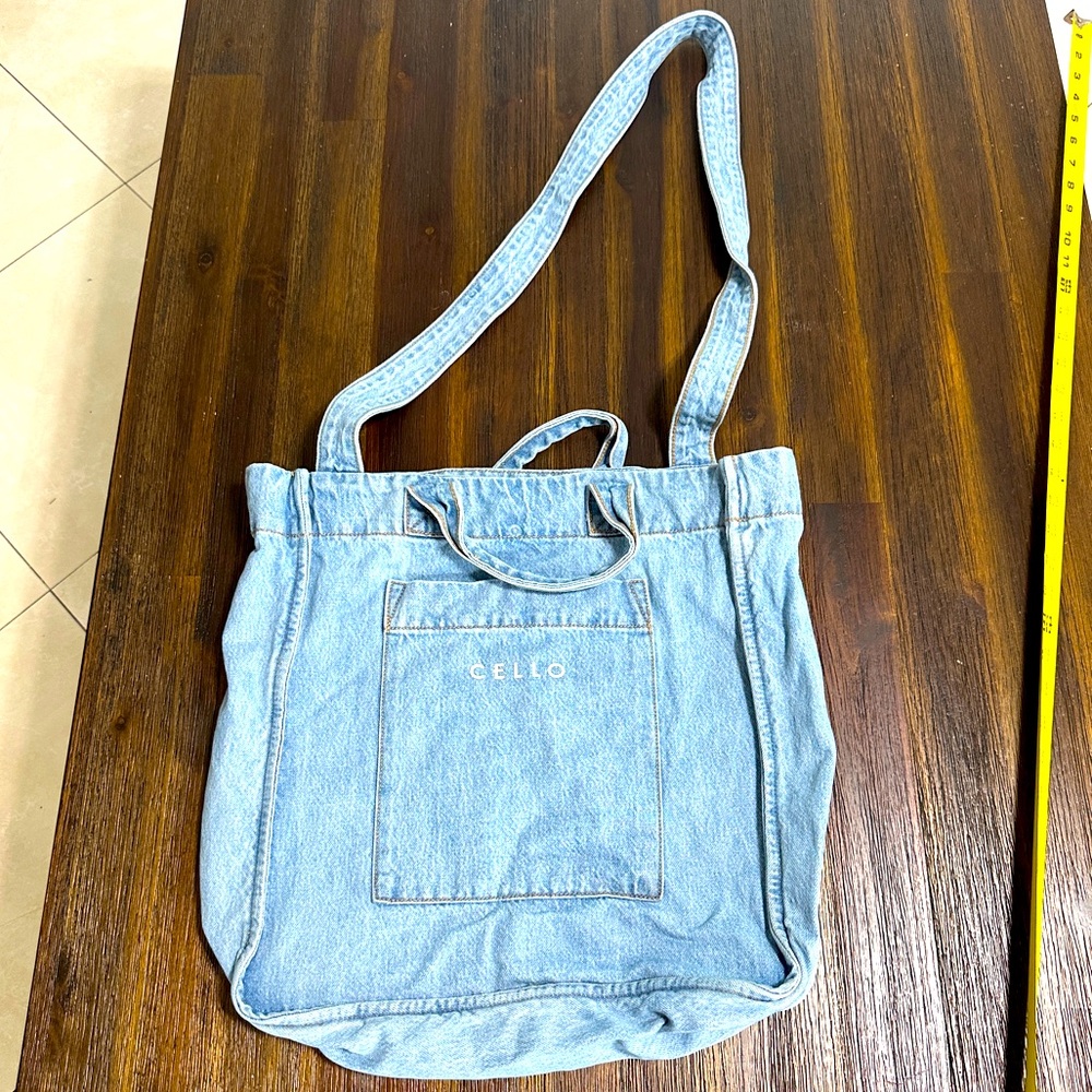 Cello Denim Shoulder Bag Handbag Jean Purse Tote Travel Everyday Versatile